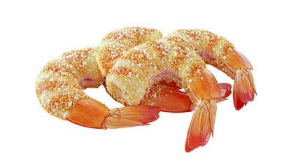 Breaded Shrimp Tails with Orange and White Coating