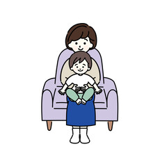 膝に座る男の子