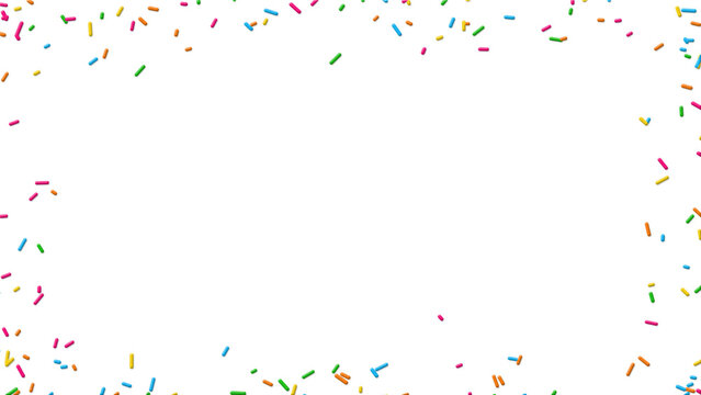 birthday multicolor sprinkles border frame isolated on transparent background,png happy birthday cake celebration social media design element