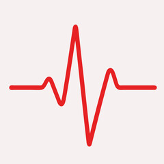 Heart rate monitor line icon vector, representing an ECG pulse wave symbol for medical health and cardiology isolated white background