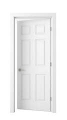 A white wooden door ajar.