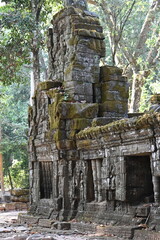 The impressive ruins of the Ta Prohm temple near Angkor Wat in Siem Reap Cambodia - an incredible example of the advanced Khmer architecture but engulfed by the jungle