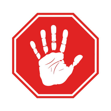 Stop Hand Sign Icon Vector Graphic
