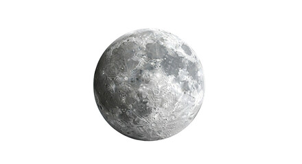 Fototapeta premium Detailed 3D Render of the Moon on a White Background