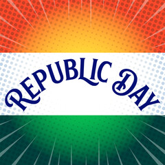 Indian Republic Day Tricolor Background with Typography 2D Vector Motion Graphic Illustration for Animation, Web and Poster Designs