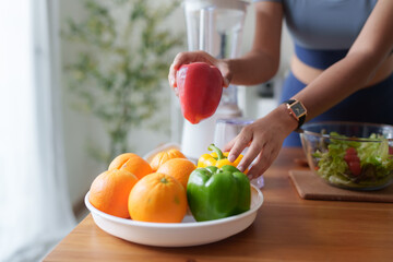 Person preparing fresh healthy ingredients for cooking