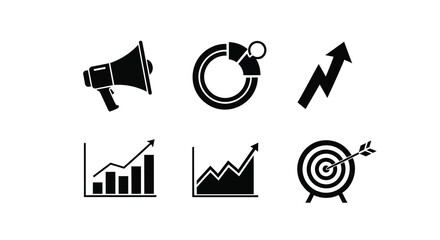 Business Marketing and Growth Icons Vector Set