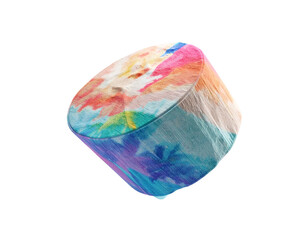 Obraz premium Colorful cylindrical object with soft, brushstroke-like patterns