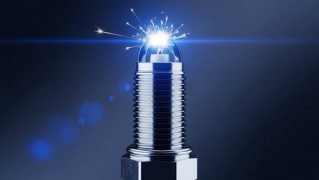 Spark Plug Ignite Spark Explosion Dark Background
