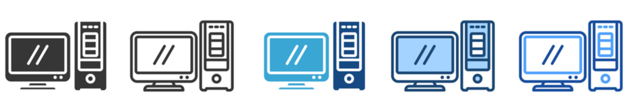 Dekstop icon set multi style icon set collection vector illustration