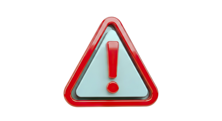 3D Exclamation Mark Warning Sign