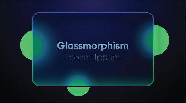 Futuristic glassmorphism UI card mockup. Blurred abstract transparent panel. 3d shape template for app landing page, presentation and digital branding designs. Glass liquid ux, realistic frosted glass