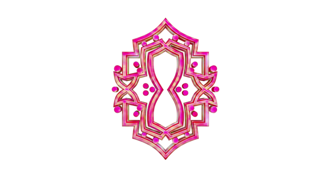 Red geometric mandala on white background - Powered by Adobe