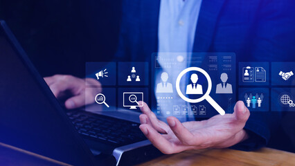 Job search concept. HR or Hiring Human Resources, unemployment finding job search for resume...