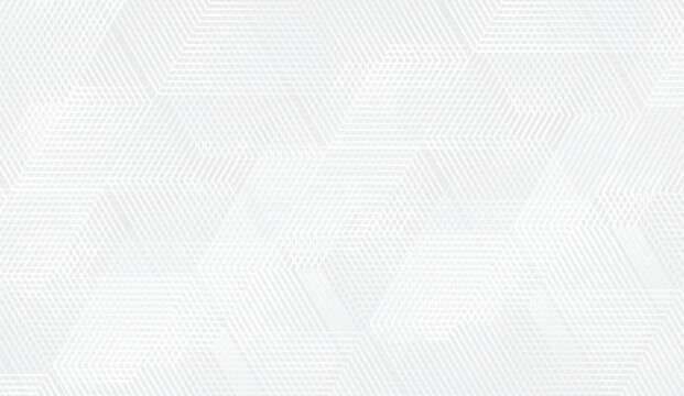 Subtle light gray and white abstract geometric pattern with modern linear hexagons for a clean digital background