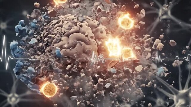 Conceptual Visualization of Dementia and Cognitive Decline with Copy Space
