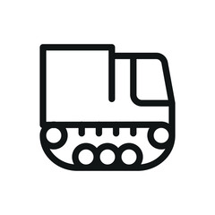 Tracked all-terrain vehicle line icon, all terrain transport vehicle vector symbol with editable stroke