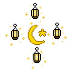 Islamic Lantern And Crescent Decoration