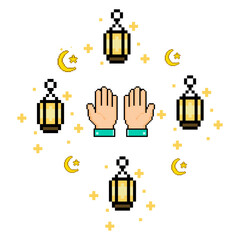 Muslim Hand Prayer Eid Mubarak