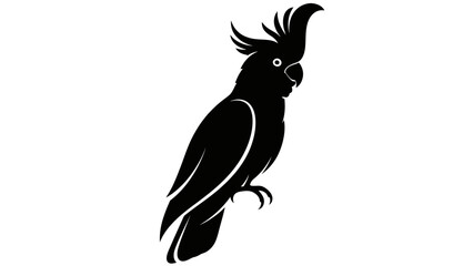 Black Silhouette of a Cockatoo Bird. © Kebo