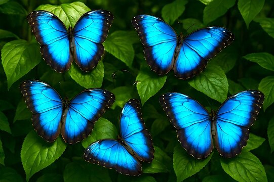 The blue morpho butterfly (Morpho peleides) with its bright blue wings is one of the most beautiful butterflies in the world.