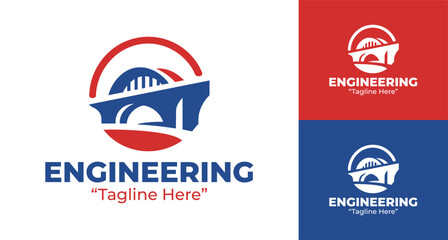 Naklejka premium Civil Engineering Firm Logo Modern Minimalist Technical Brand