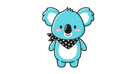 Obraz premium Cartoon koala illustration on white background