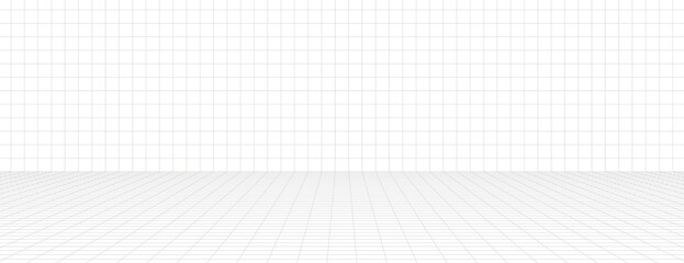 White grid background with a minimalist style. The background features a white color and a subtle grid texture, creating a clean look. Grid pattern background vector. White background.