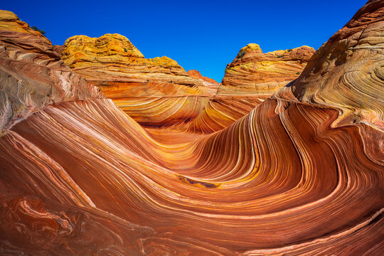 Vibrant sandstone swirls of The Wave Arizona