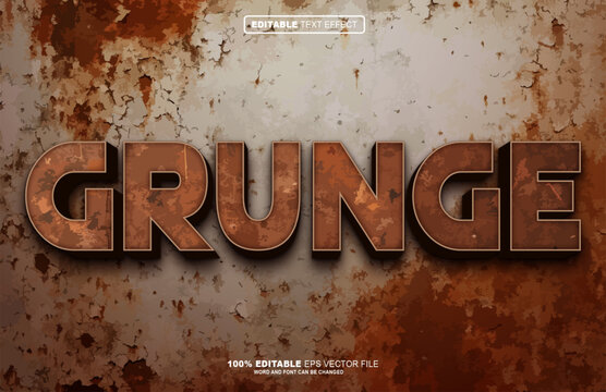 Grunge 3D editable text effect