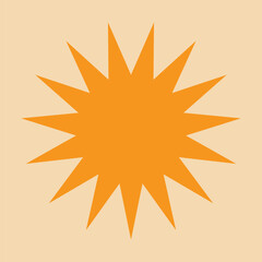 Retro orange star design element vector