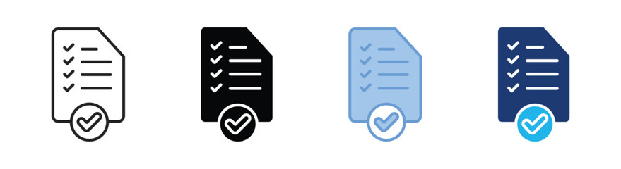 Fototapeta premium Quality check icon set multiple style collection