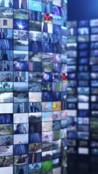 Video wall displaying various media content streaming