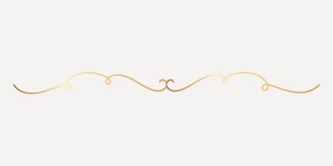 Fototapeta premium Elegant gold decorative flourish, hand drawn vector