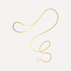Elegant gold swirl design, hand drawn vector