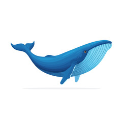 Modern flat 2D vector illustration of Whale, clean and minimal design, isolated on white background. © Antoni