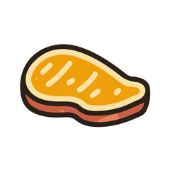 Carne Asada, modern 2D flat vector illustration in icon style, isolated on pure white background.