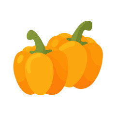 Stuffed Bell Peppers illustrated in a clean 2D flat vector style, minimal and modern, isolated on a white background.