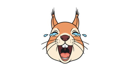 Amused Squirrel Face with Tears of Laughter. © Berkah