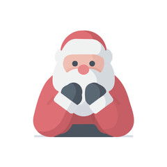2D flat vector illustration of Visiting Santa, designed in a clean icon style and isolated on a white background.