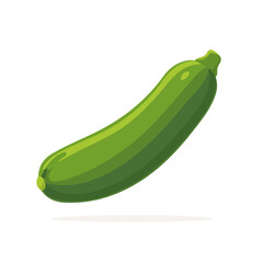 2D flat vector illustration of Zucchini, designed in a clean icon style and isolated on a white background.