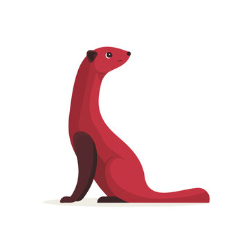 2D flat vector illustration of Mongoose, clean and minimal icon style, isolated on white background.