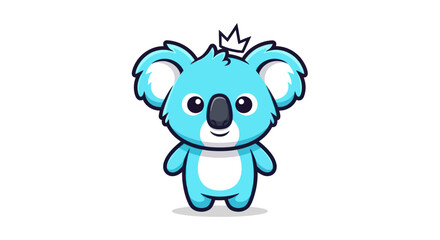 Fototapeta premium Cartoon koala wearing a crown illustration