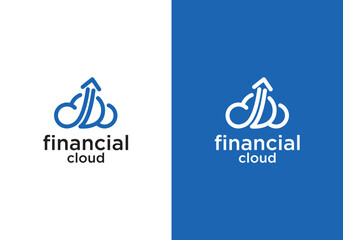 business growth cloud design logo template, business growth logo, business growth technology vector logo.