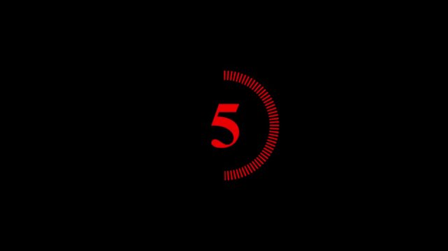 Random dial design. Circle countdown timer one minute animation from 10 to 0 second animation. Modern flat design with animation. neon circle and number looping animated
