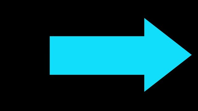 Arrow pointing icon animation. Arrow animation, bright arrow animation. simple arrow icon animation. road arrow sing