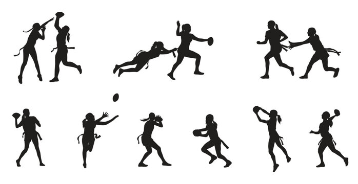 female flag football silhouette