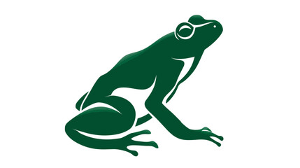 Obraz premium Stylized Dark Green Frog Vector Illustration. Simple Amphibian Graphic Design for Nature, Wildlife, and Ecosystem Concepts on White Background.