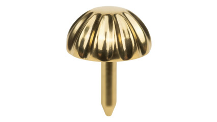 Gold decorative upholstery nail isolated PNG on transparent background, furniture tacks and...