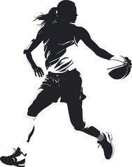 Black and White Basketball Player Silhouette